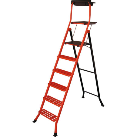 HADE - Escalera de acero plegable con peldaño de trámex