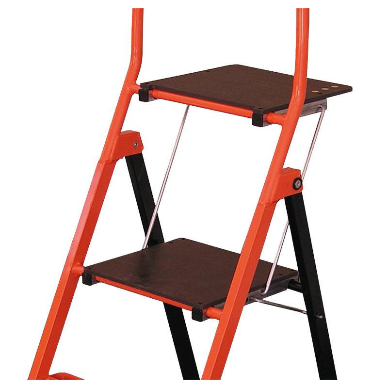 HADE - Escalera de acero plegable con peldaño de trámex