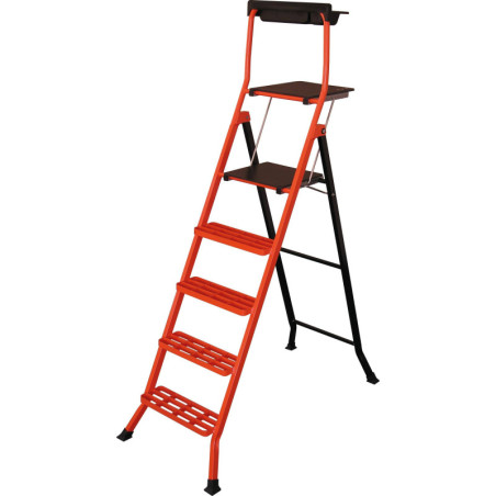 HADE - Escalera de acero plegable con peldaño de trámex