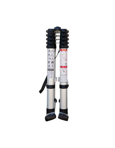 Escalera de tijera telescópica P1 Telesteps primera generación cerrada de perfil