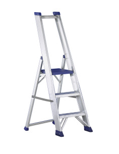 PRO5 | Escalera de aluminio con plataforma y guardacuerpos 5 peldaños 2