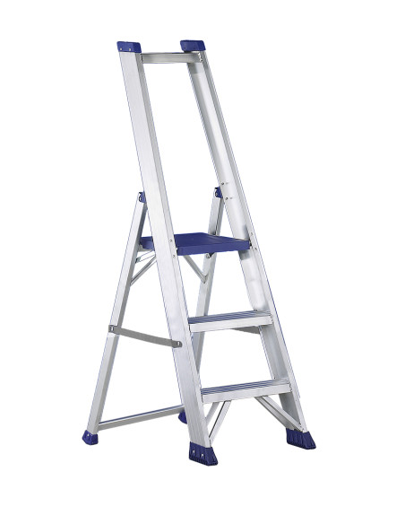 PRO3 | Escalera de aluminio con plataforma y guardacuerpos 3 peldaños