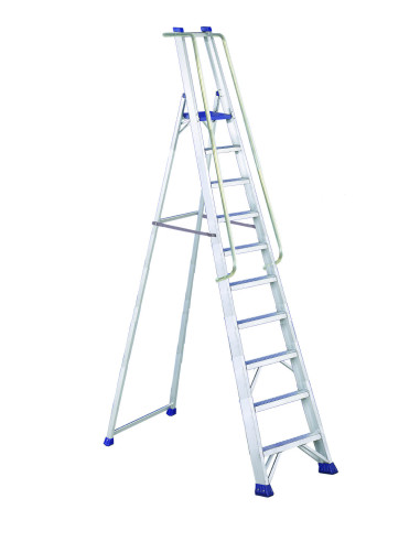 PRO ESPECIAL10 | Escalera de aluminio con guardacuerpos y barandillas