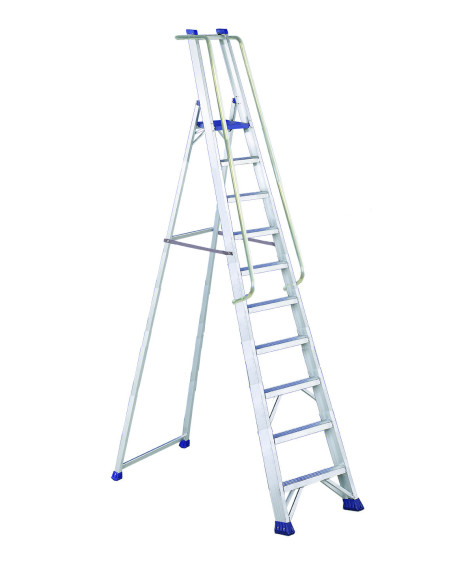 PRO ESPECIAL10 | Escalera de aluminio con guardacuerpos y barandillas