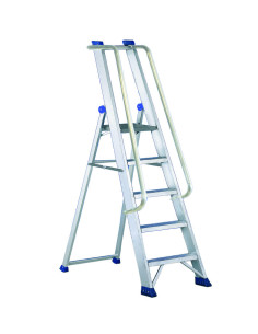 PRO VIP5 | Escalera extra resistente de aluminio con guardacuerpos y barandillas