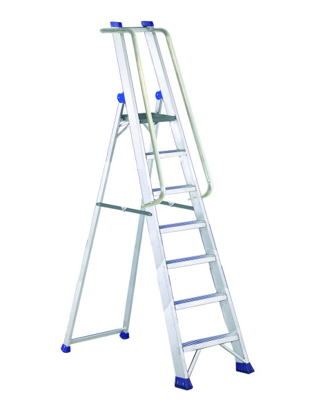 PRO VIP7 | Escalera extra resistente de aluminio con guardacuerpos y barandillas