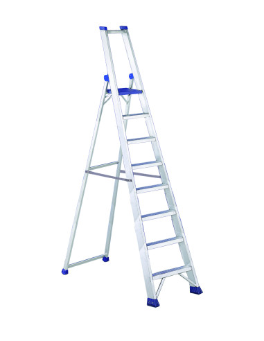 PRO PLUS8 | Escalera de aluminio con plataforma y guardacuerpo