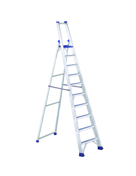 PRO PLUS10 | Escalera de aluminio con plataforma y guardacuerpo