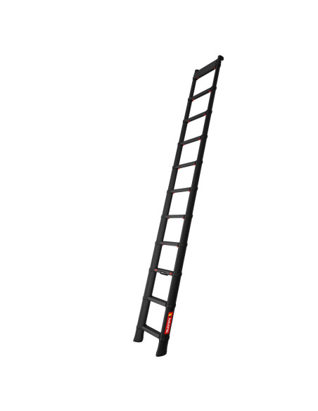 Escalera telescópica Tactical 4,10m desplegada, altura de trabajo de 5 metros