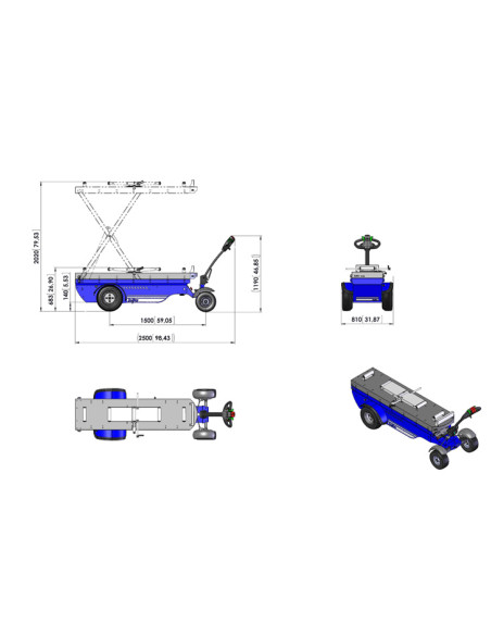 XT5050 – Portaféretros con plataforma elevadora giratoria