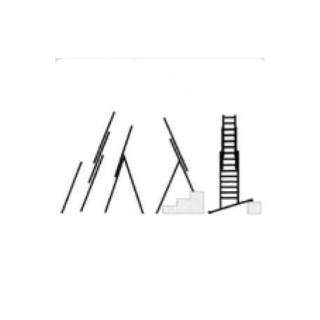 Escalera de 3 tramos profesional transformable de aluminio