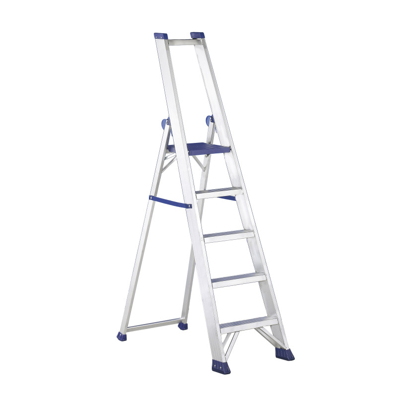 PRO5 | Escalera de aluminio con plataforma y guardacuerpos 5 peldaños